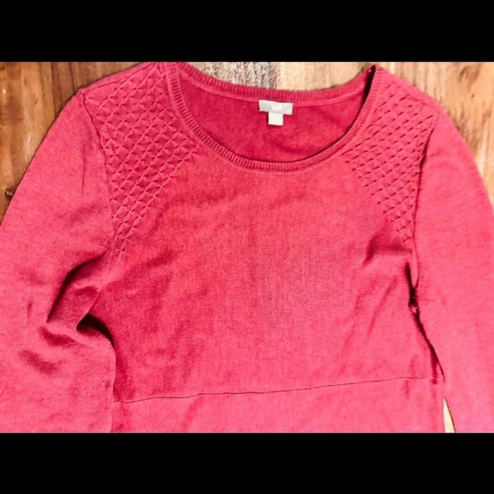 J Jill red crop sweater dress ankle length